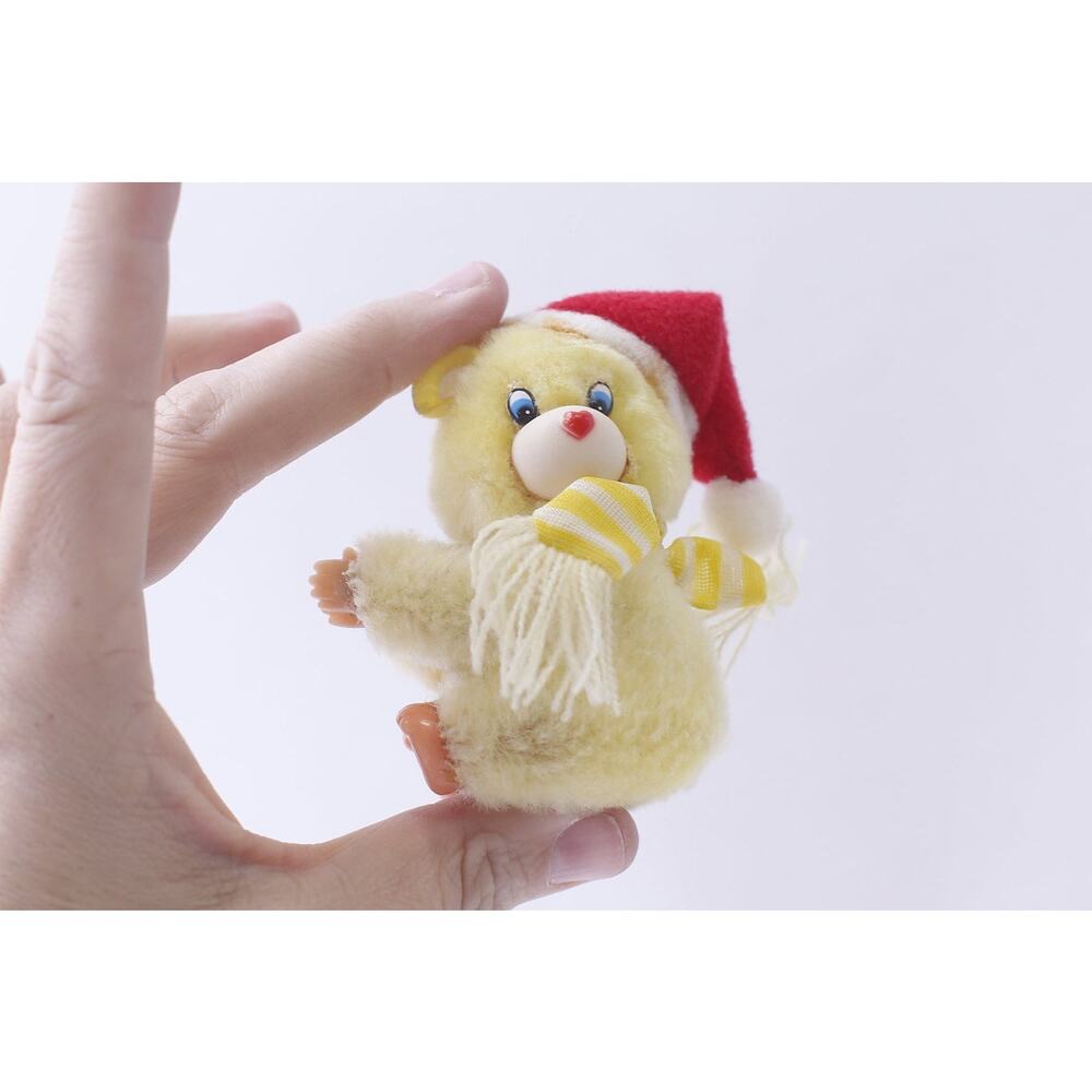 Care Bears, Yellow Pencil Topper, Hugger, Flocked Grabber, 1980s, Tiny Figurine,